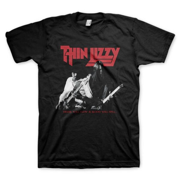 Thin Lizzy - The Drink Will Flow Logo - T shirt - Vision Merch