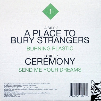 A Place To Bury Strangers / Ceremony - Burning Plastic, Send Me Your Dreams - 7 EP - Imported - Image 2
