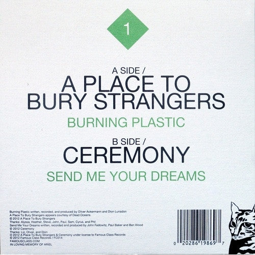 A Place To Bury Strangers / Ceremony - Burning Plastic, Send Me Your Dreams - 7 EP - Imported - Image 2