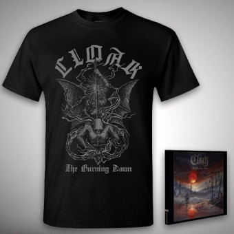 Cloak - The Burning Dawn + Wings - CD DIGIPAK + T Shirt bundle (Men)