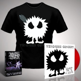 Venomous Concept - Kick Me Silly; VC3 (Red Vinyl) + For the Ugly - LP Gatefold + DVD + T Shirt Bundle (Men)